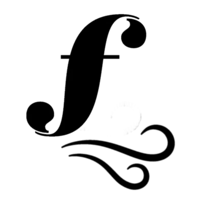Logo en noir et blanc avec des lignes courbes