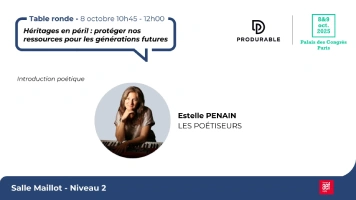 Visuel d'un événement avec les informations et la photo d'une des intervenants