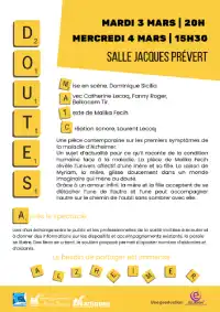 Visuel d'un événement avec les informations le concernant et des lettres de scrabble qui forment un titre