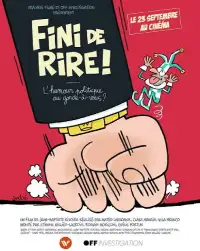 Visuel d'un film avec le dessin d'un gros poing qui cherche d'écraser un bouffon et les informations concernant la distribution